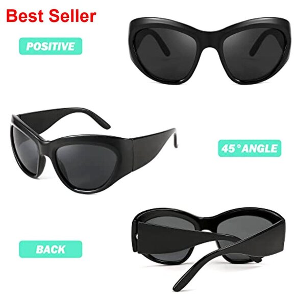 Oversized Shield Sunglasses UV400 Protection Wrap Around Futuristic main image 7